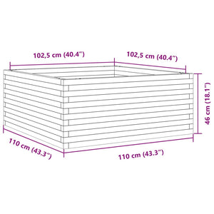 vidaXL Garden Planter 110x110x46 cm Impregnated Wood Pine