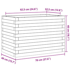 vidaXL Garden Planter Wax Brown 70x40x46 cm Solid Wood Pine