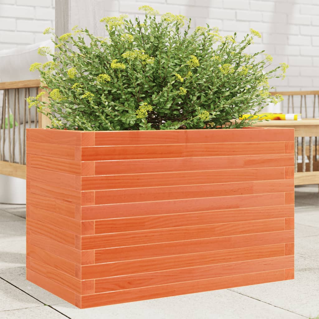 vidaXL Garden Planter Wax Brown 70x40x46 cm Solid Wood Pine