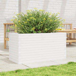 vidaXL Garden Planter White 90x40x46 cm Solid Wood Pine