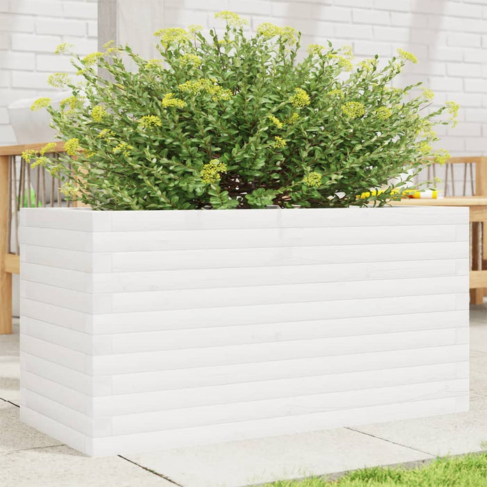 vidaXL Garden Planter White 90x40x46 cm Solid Wood Pine