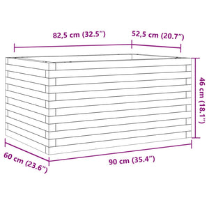 vidaXL Garden Planter 90x60x46 cm Solid Wood Pine