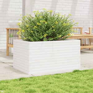 vidaXL Garden Planter White 90x60x46 cm Solid Wood Pine