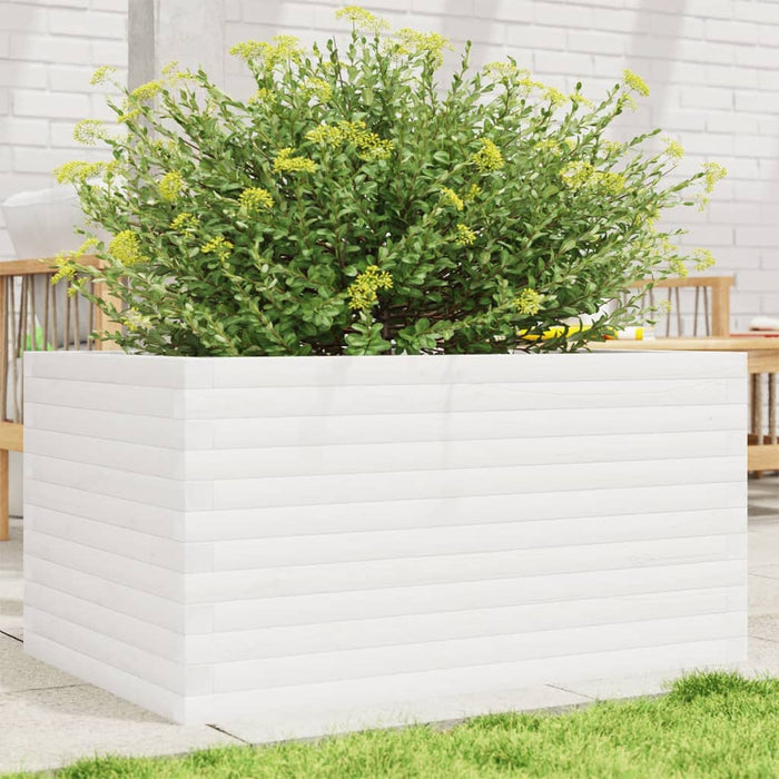 vidaXL Garden Planter White 90x60x46 cm Solid Wood Pine