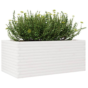 vidaXL Garden Planter White 110x60x46 cm Solid Wood Pine