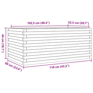 vidaXL Garden Planter White 110x60x46 cm Solid Wood Pine