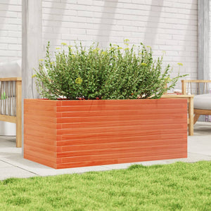 vidaXL Garden Planter Wax Brown 110x60x46 cm Solid Wood Pine