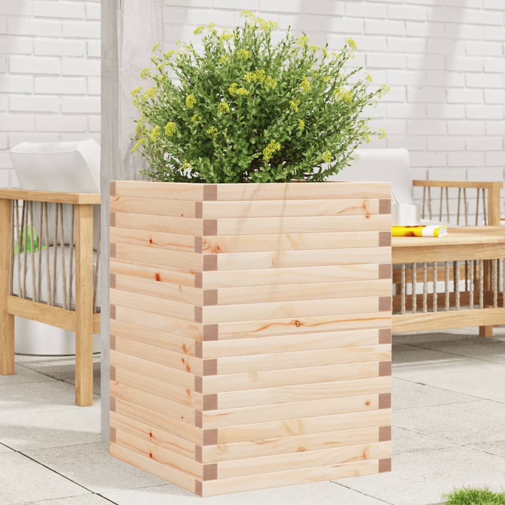 vidaXL Garden Planter 50x50x68.5 cm Solid Wood Pine