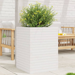 vidaXL Garden Planter White 50x50x68.5 cm Solid Wood Pine