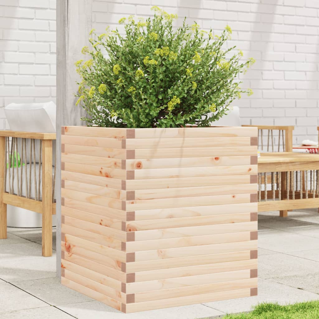 vidaXL Garden Planter 60x60x68.5 cm Solid Wood Pine