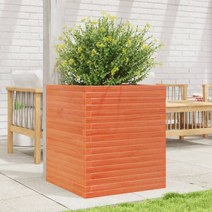 vidaXL Garden Planter Wax Brown 60x60x68.5 cm Solid Wood Pine