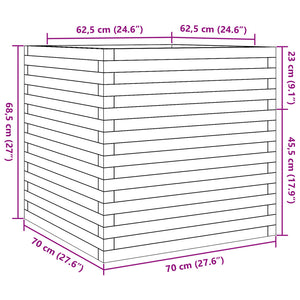 vidaXL Garden Planter 70x70x68.5 cm Solid Wood Pine