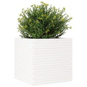 vidaXL Garden Planter White 70x70x68.5 cm Solid Wood Pine