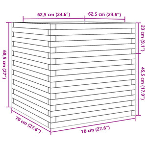 vidaXL Garden Planter 70x70x68.5 cm Solid Wood Douglas