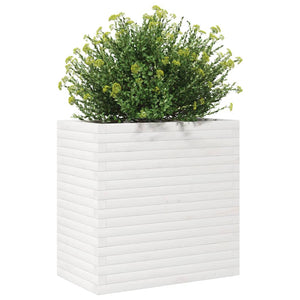 vidaXL Garden Planter White 70x40x68.5 cm Solid Wood Pine