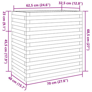 vidaXL Garden Planter Wax Brown 70x40x68.5 cm Solid Wood Pine