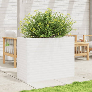 vidaXL Garden Planter White 90x40x68.5 cm Solid Wood Pine