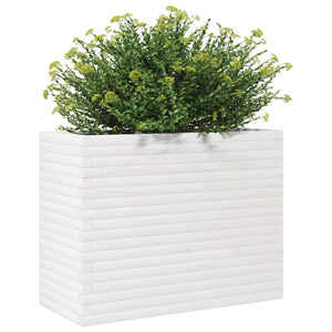 vidaXL Garden Planter White 90x40x68.5 cm Solid Wood Pine