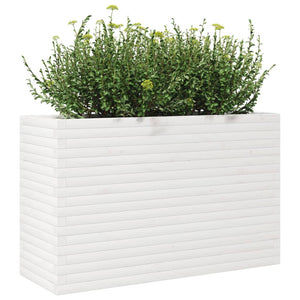 vidaXL Garden Planter White 110x40x68.5 cm Solid Wood Pine