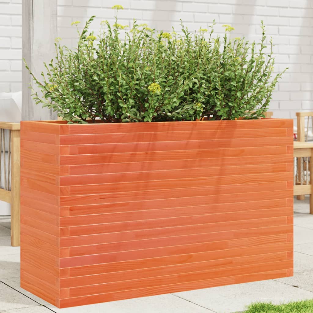 vidaXL Garden Planter Wax Brown 110x40x68.5 cm Solid Wood Pine