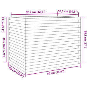 vidaXL Garden Planter 90x60x68.5 cm Solid Wood Pine