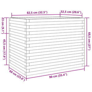 vidaXL Garden Planter 90x60x68.5 cm Impregnated Wood Pine