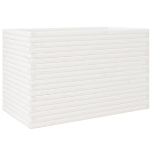 vidaXL Garden Planter White 110x60x68.5 cm Solid Wood Pine