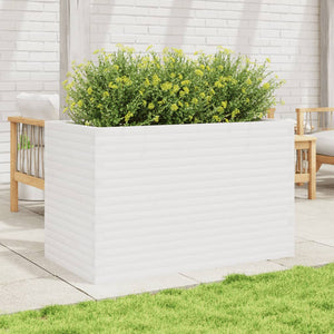 vidaXL Garden Planter White 110x60x68.5 cm Solid Wood Pine