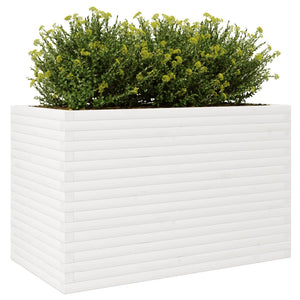 vidaXL Garden Planter White 110x60x68.5 cm Solid Wood Pine