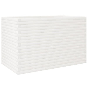 vidaXL Garden Planter White 110x60x68.5 cm Solid Wood Pine