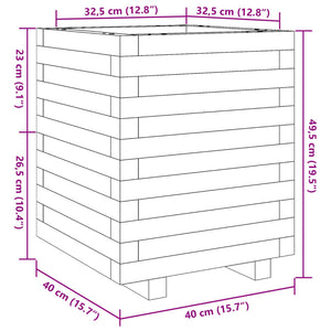 vidaXL Garden Planter 40x40x49.5 cm Solid Wood Pine