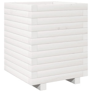 vidaXL Garden Planter White 40x40x49.5 cm Solid Wood Pine