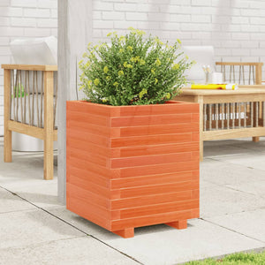 vidaXL Garden Planter Wax Brown 40x40x49.5 cm Solid Wood Pine