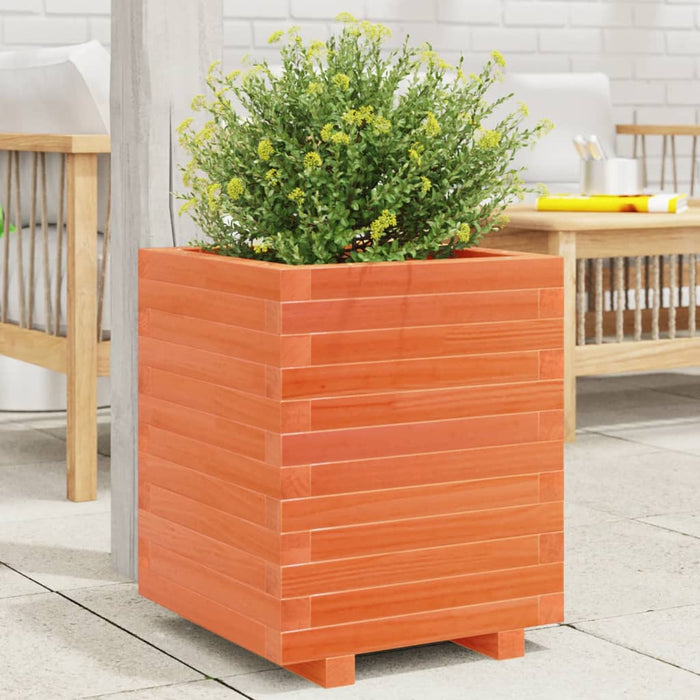 vidaXL Garden Planter Wax Brown 40x40x49.5 cm Solid Wood Pine