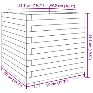 vidaXL Garden Planter 50x50x49.5 cm Solid Wood Pine