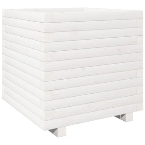 vidaXL Garden Planter White 50x50x49.5 cm Solid Wood Pine