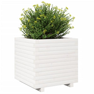 vidaXL Garden Planter White 50x50x49.5 cm Solid Wood Pine