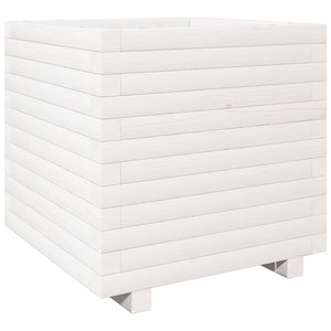 vidaXL Garden Planter White 50x50x49.5 cm Solid Wood Pine