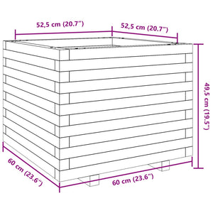 vidaXL Garden Planter 60x60x49.5 cm Solid Wood Pine