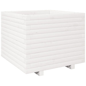 vidaXL Garden Planter White 60x60x49.5 cm Solid Wood Pine