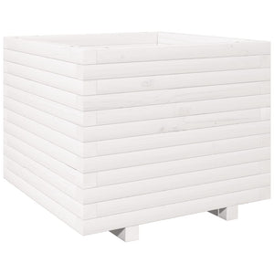 vidaXL Garden Planter White 60x60x49.5 cm Solid Wood Pine