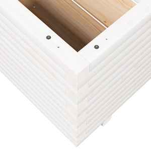 vidaXL Garden Planter White 60x60x49.5 cm Solid Wood Pine