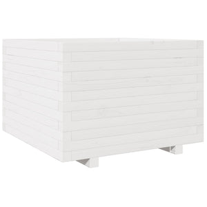 vidaXL Garden Planter White 70x70x49.5 cm Solid Wood Pine