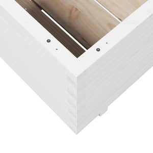 vidaXL Garden Planter White 70x70x49.5 cm Solid Wood Pine