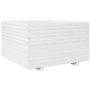 vidaXL Garden Planter White 80x80x49.5 cm Solid Wood Pine