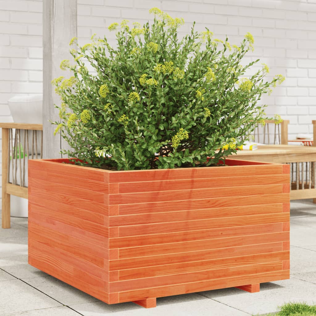 vidaXL Garden Planter Wax Brown 80x80x49.5 cm Solid Wood Pine