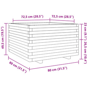 vidaXL Garden Planter 80x80x49.5 cm Impregnated Wood Pine