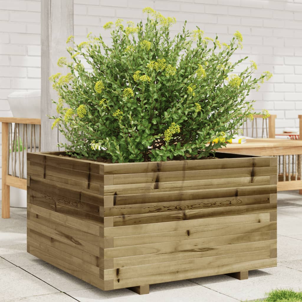 vidaXL Garden Planter 80x80x49.5 cm Impregnated Wood Pine