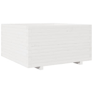 vidaXL Garden Planter White 90x90x49.5 cm Solid Wood Pine