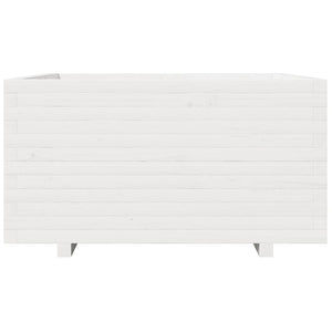 vidaXL Garden Planter White 90x90x49.5 cm Solid Wood Pine